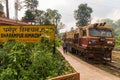 Kalka Shimla Toy Train at Dharampur Himachal station Royalty Free Stock Photo