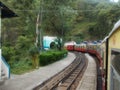 Kalka Shimla toy train narrow gauge at a route station Royalty Free Stock Photo