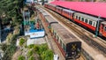 The Kalka Shimla toy train at Shimla railway station