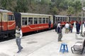 Kalka Shimla toy train stoping at station platform Royalty Free Stock Photo