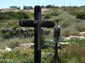 KALKARA, MALTA - Apr 16, 2014: Cholera victims cemetery next to old chapel in Malta