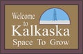 Kalkaska Michigan with brown background
