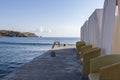 Kallithea Thermal Spa on the island of Rhodes. View of the bay where you bathe