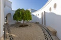 Kallithea Thermal Spa on the island of Rhodes. White, circular, paths, house