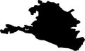 Kalmyk Russia silhouette map with transparent background