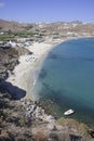 Kalo Livadi beach in Mykonos island Royalty Free Stock Photo