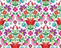 Kalocsai floral emrboidery seamless pattern - Hungarian folk art background