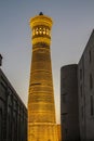 Kalon or Kalyan Minaret in Po-i-Kalyan mosque complex in Bukhara, Uzbekistan Royalty Free Stock Photo