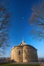 Kalozha church in Grodno Belarus. St Boris and Gleb or Kalozhskaya church early autumn morning under deep blue sky with Royalty Free Stock Photo