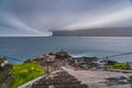 The Seal Woman statue in Mikladalur village long exposure spectacular wide angle