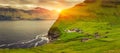 Kalsoy Island and Kallur lighthouse, Faroe Island