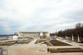 Kaluga Cosmonautics Museum-preparation for the opening of the 2nd line. Rocket Vostok, planetarium dome, Tsiolkovsky Park in front Royalty Free Stock Photo