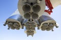 Space rocket nozzles close-up. Kaluga Royalty Free Stock Photo