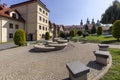 Courtyard in front of Pilgrim\'s House and Passion and Marian sanctuary, Kalwaria Zebrzydowska, Poland