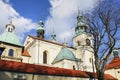 KALWARIA-ZEBRZYDOWSKA, POLAND - FEBRUARY 09,2016: Basilica in Kalwaria Zebrzydowska and chapels of Way of Cross