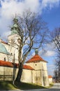 KALWARIA-ZEBRZYDOWSKA, POLAND - FEBRUARY 09,2016: Basilica in Kalwaria Zebrzydowska and chapels of Way of Cross