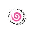 Kamaboko Japanese seafood product doodle icon, vector color line illustration Royalty Free Stock Photo