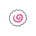 Kamaboko Japanese seafood product doodle icon, vector color line illustration Royalty Free Stock Photo