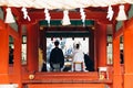 Wedding ceremony at Tsurugaoka Hachimangu Shrine in Kamakura, Japan
