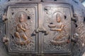 Carving detail of Bronze Jokoro Incense burner in front of The Great Buddha