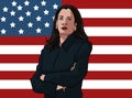 Kamala-Harris-illustration-USA-flag-background-patriotic-background