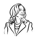 Kamala-Harris-Drawing-black-and-white-illustration