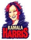 Kamala Harris scribble Royalty Free Stock Photo