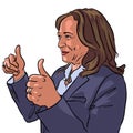 Kamala-Harris-Thumps-up-illustration