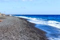 Kamari beach in Santorini, Greek Iceland Royalty Free Stock Photo