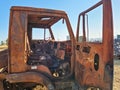 KamAZ 5511 Self-unloading machine truck interior, destroyed