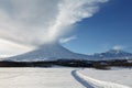 Kamchatka, eruption active volcano Klyuchevskaya Sopka