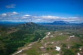 Kamchatka. Green fields and volcanoes. Wild nature