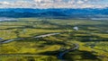 Kamchatka. green landscape Avacha river aerial photography Royalty Free Stock Photo