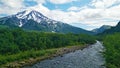 Kamchatka mountains clouds and volcanoes