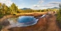 Kamchatka nalichevo hot springs Royalty Free Stock Photo
