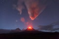 Kamchatka: night view of eruption Klyuchevskaya Sopka Royalty Free Stock Photo