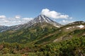 Kamchatka volcanic landscape: view of Vilyuchinsky Volcano Royalty Free Stock Photo