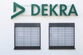 Dekra logo on a wall