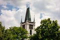 Kamenna vez Stony tower with clocks of the Church of All Saints in Litomerice