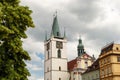 Kamenna vez Stony tower with clocks of the Church of All Saints in Litomerice