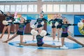 Championship of the city of Kamenskoye in cheerleading among solos, duets and teams Royalty Free Stock Photo