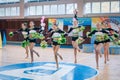 Championship of the city of Kamenskoye in cheerleading among solos, duets and teams Royalty Free Stock Photo