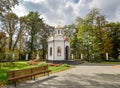 Kamianets-Podilskyi, Ukraine - October 20, 2016 : Little chapel near Alexander Nevsky Cathedral, Kamenetz-Podolsk.