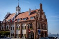 Townhall building in historical city center in Kamien Pomorski, Poland.