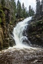 Kamienczyk Waterfall in Karkonosze National Park in Poland Royalty Free Stock Photo