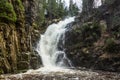 Kamienczyk Waterfall in Karkonosze National Park in Poland Royalty Free Stock Photo