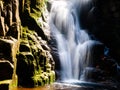 Kamienczyk waterfall near SzklarskaPoreba in Giant mountains or Karkonosze, Poland. Long time exposure Royalty Free Stock Photo