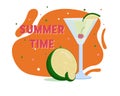 Kamikaze cocktail. Summer drink. Flat vector illustration Royalty Free Stock Photo