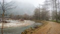 Kamikochi National Park in the Northern Japan Alps of Nagano Prefecture, Japan. Beautiful mountain in autumn leaf with river Royalty Free Stock Photo