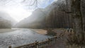 Kamikochi National Park in the Northern Japan Alps of Nagano Prefecture, Japan. Beautiful mountain in autumn leaf with river Royalty Free Stock Photo